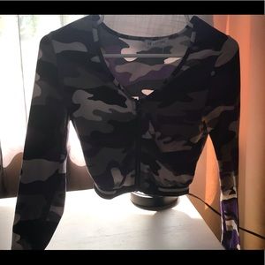 purple camo long sleeve top